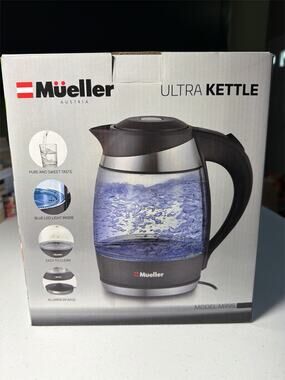 Mueller Ultra Kettle: Model No. M99S 1500W Glass Kettle NEW!